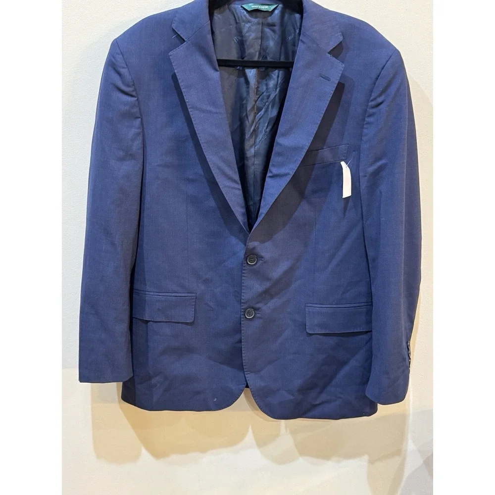 B BY Brooks Brothers Mens Classic Wool Blend Jacket NAVY  Size 42S